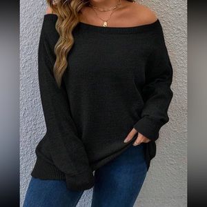 Plus size off shoulder sweater top